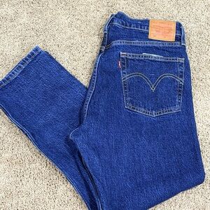 Levi's Premium Women Wedgie Straight Fit High Rise Button Fly Jeans  Blue  32x26